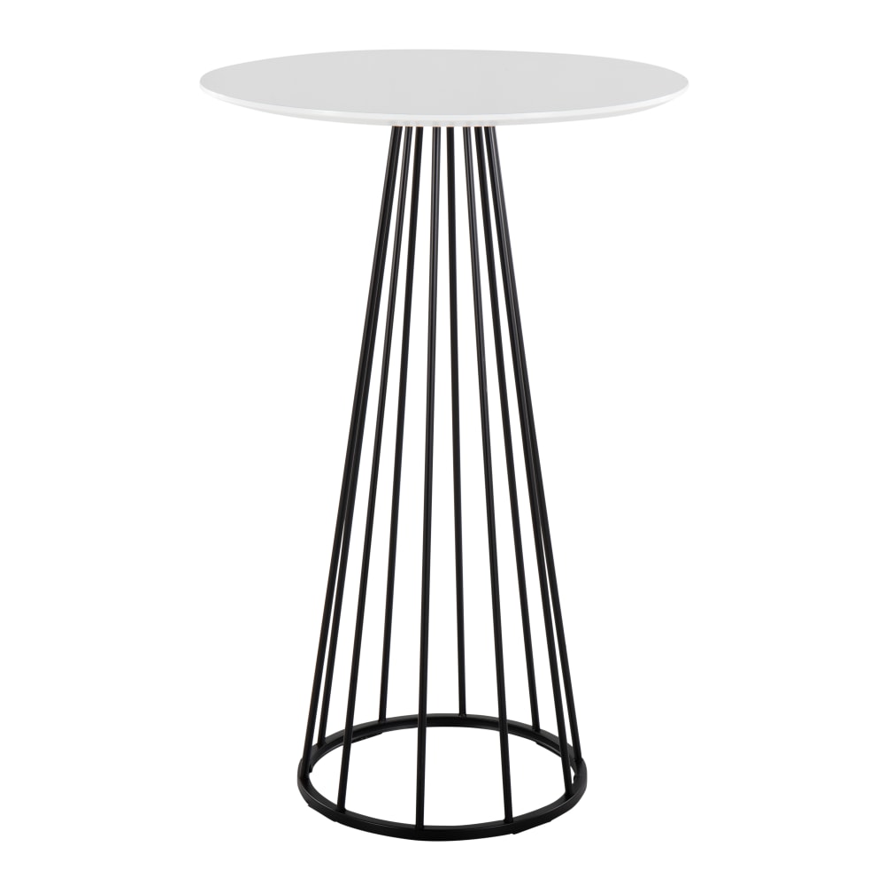 LumiSource Canary Contemporary Glam Bar Table, 42inH x 27inW x 27inD, Black/White