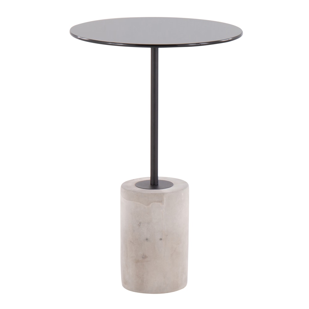 LumiSource Symbol Side Table, 23-1/2inH x 15-3/4inW x 15-34inD, Concrete//Black