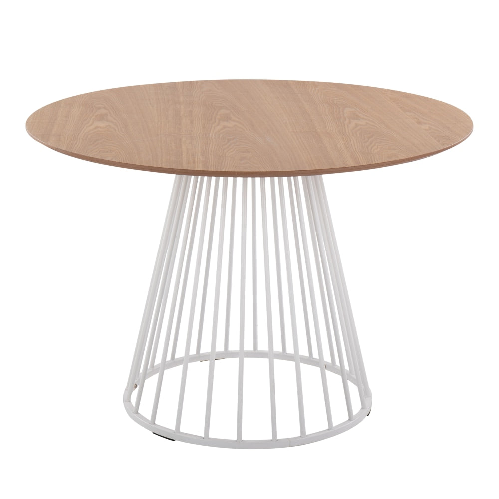 LumiSource Canary Contemporary Dining Table, 29-1/2inH x 29-1/2inW x 43-1/2inD, White/Natural