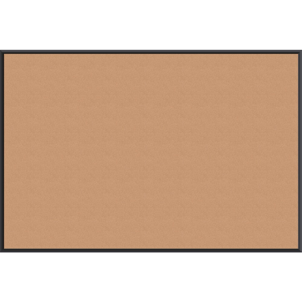 U Brands Cork Bulletin Board, 70in x 47in, Black Aluminum Frame