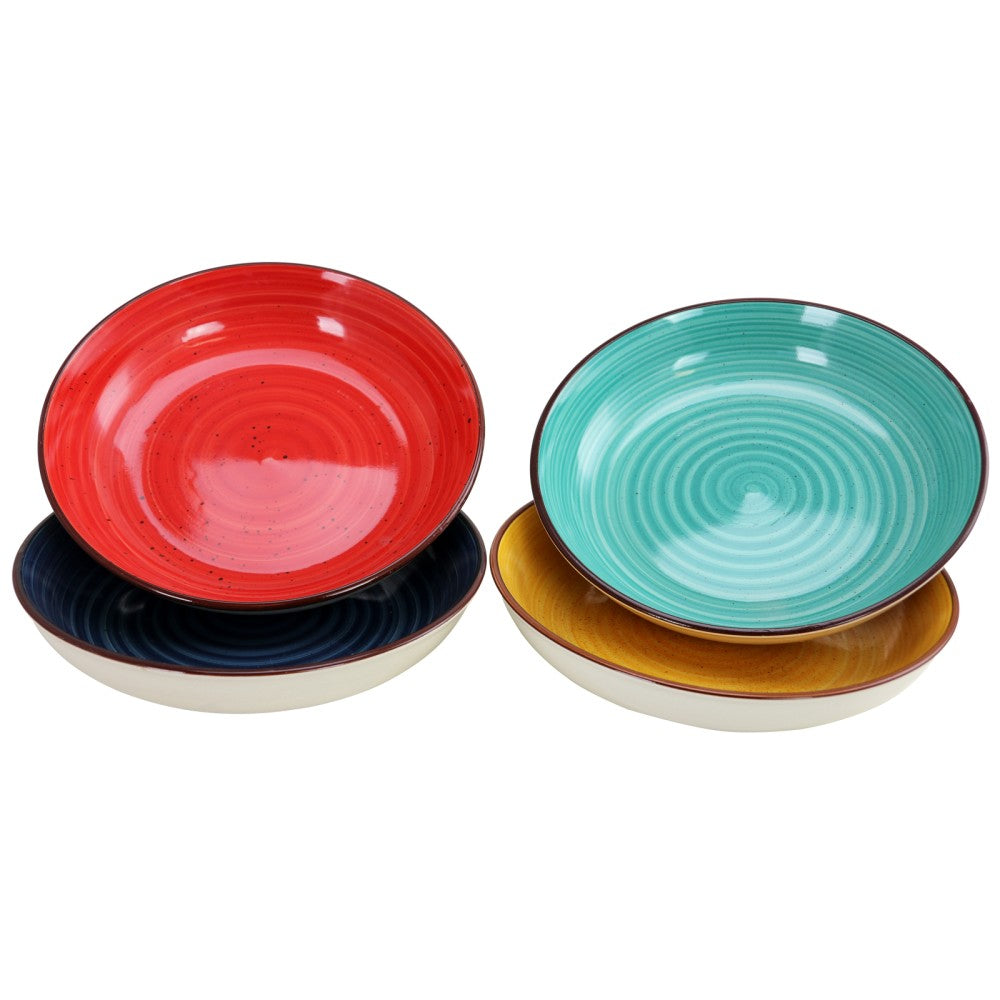 Gibson Color Speckle 4-Piece Salad Bowl Set, 8-1/4in, Assorted Colors