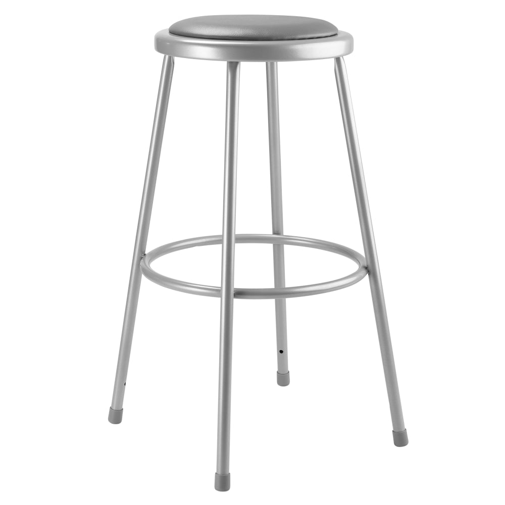 National Public Seating 6400 Vinyl Padded Task Stool, 30inH, Gray