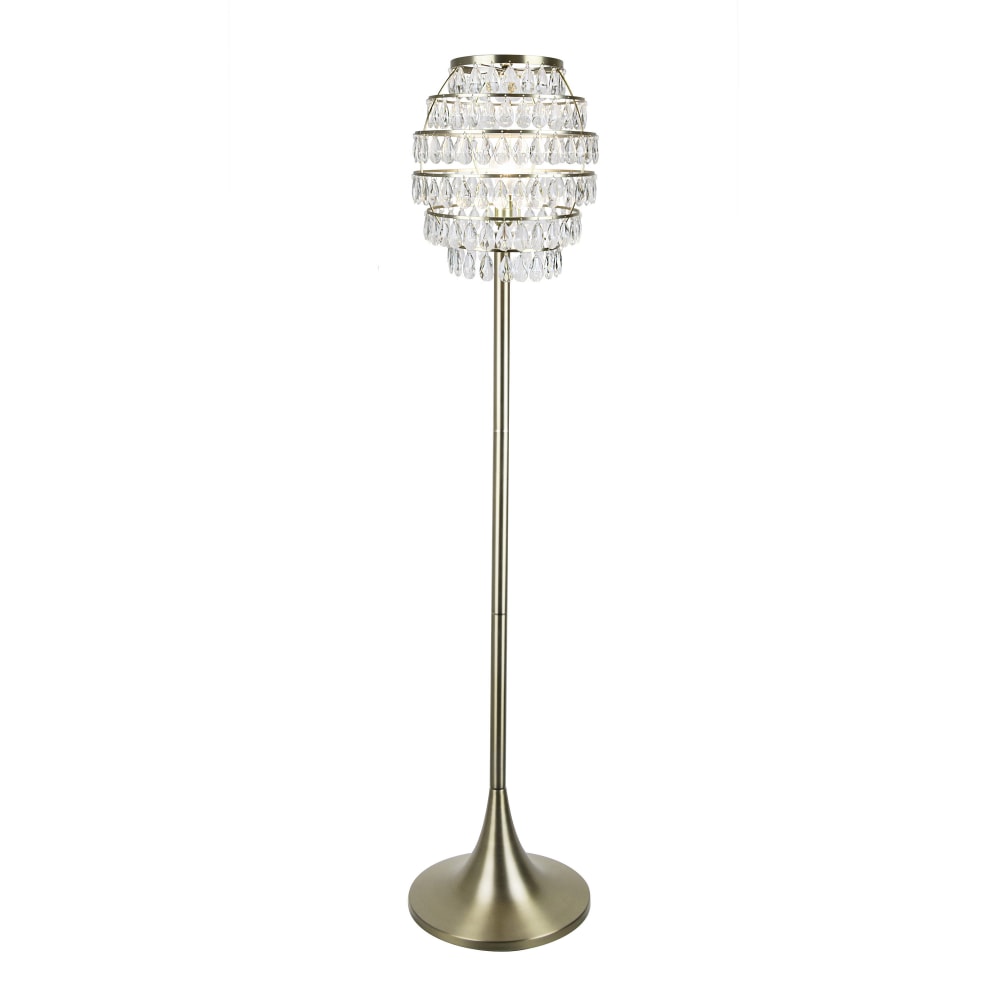 LumiSource Lenuxe Floor Lamp, 63-1/4inH, Clear K9/Gold Plated "16