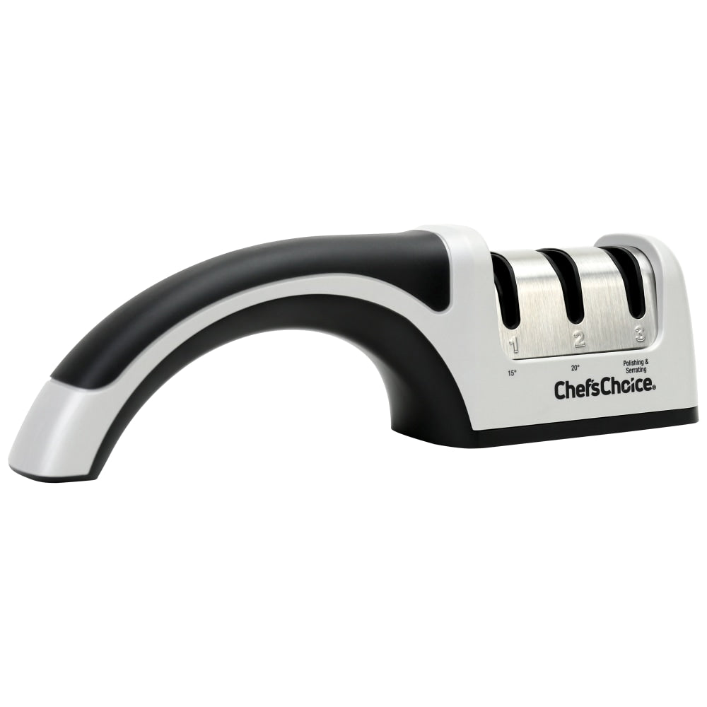 Edgecraft Chefs Choice AngleSelect Professional Manual Knife Sharpener, Silver/Black