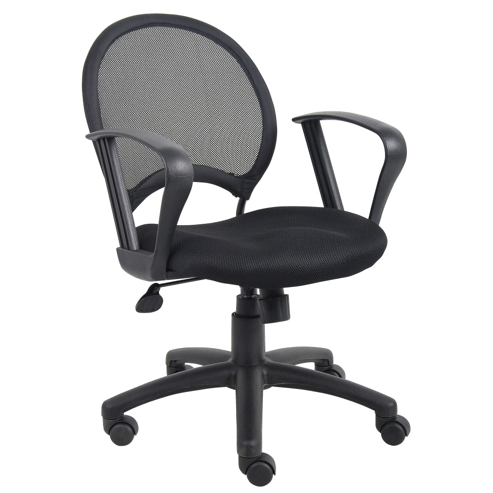 Boss Office Products Mesh Task Chair With Loop Arms, Black