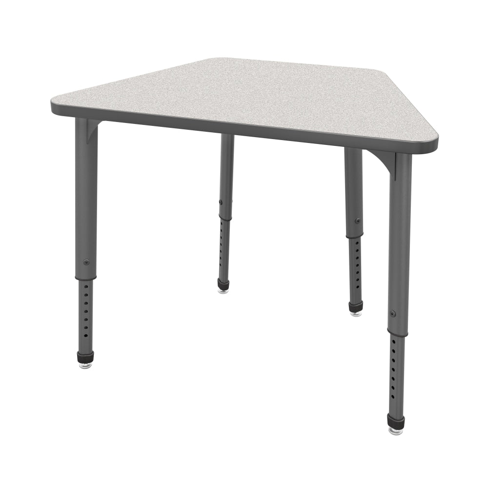 Marco Group Apex Series Adjustable Trapezoid 36inW Student Desk, Gray Nebula/Gray