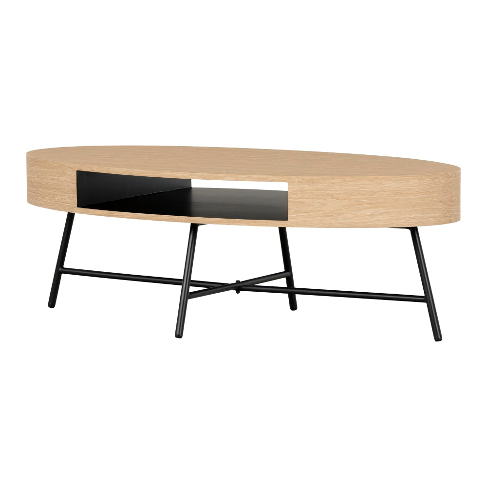 South Shore Mezzy Coffee Table, 16inH x 23-3/4inW x 47-1/4inD, Pale Oak