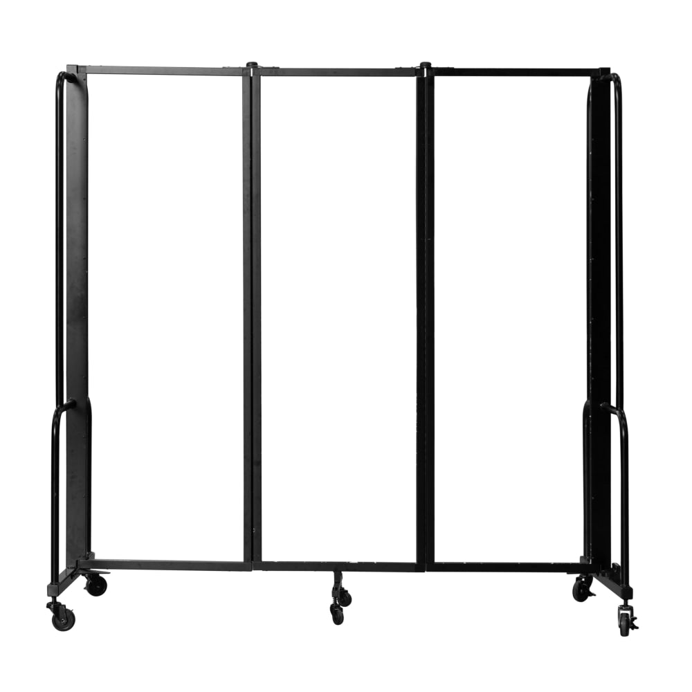 National Public Seating Room Divider, 3-Section, 72inH x 27inW x 72inD, Clear