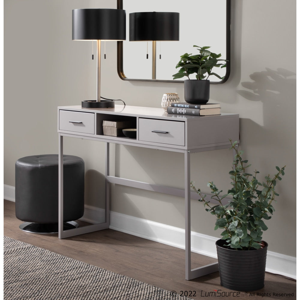 LumiSource Franklin Contemporary Console Table, 32inH x 43-1/2inW x 15-1/2inD, Gray