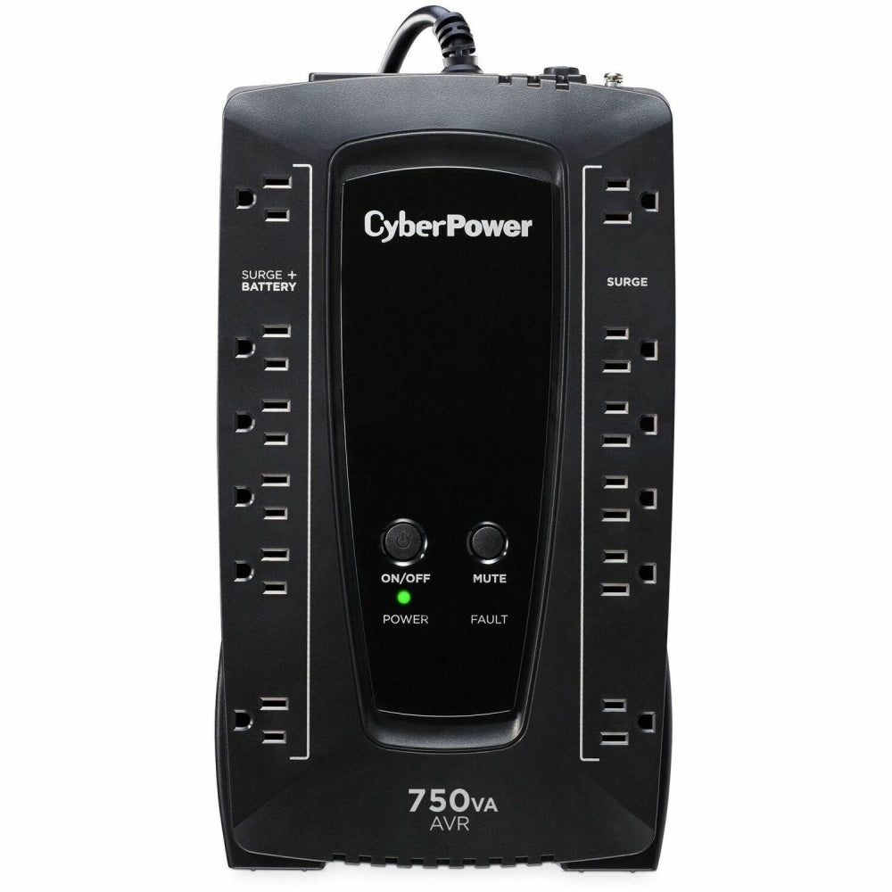 CyberPower AVRG750U AVR UPS Systems - 750VA/450W, 120 VAC, NEMA 5-15P, Compact, 12 Outlets, PowerPanel Personal, $150000 CEG, 3YR Warranty