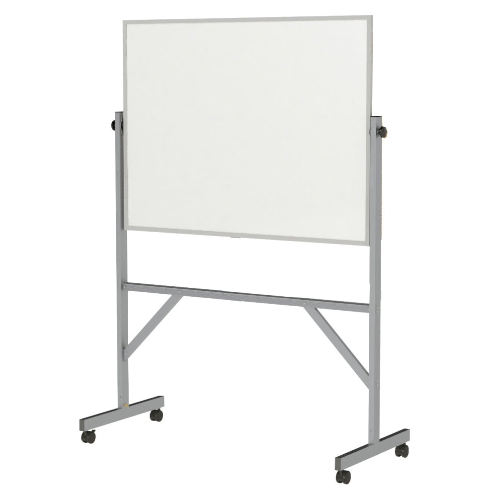 Ghent Reversible Natural Cork/Non-Magnetic Dry-Erase Whiteboard Board, 72 1/4in x 53 1/4in, Silver Aluminum Frame