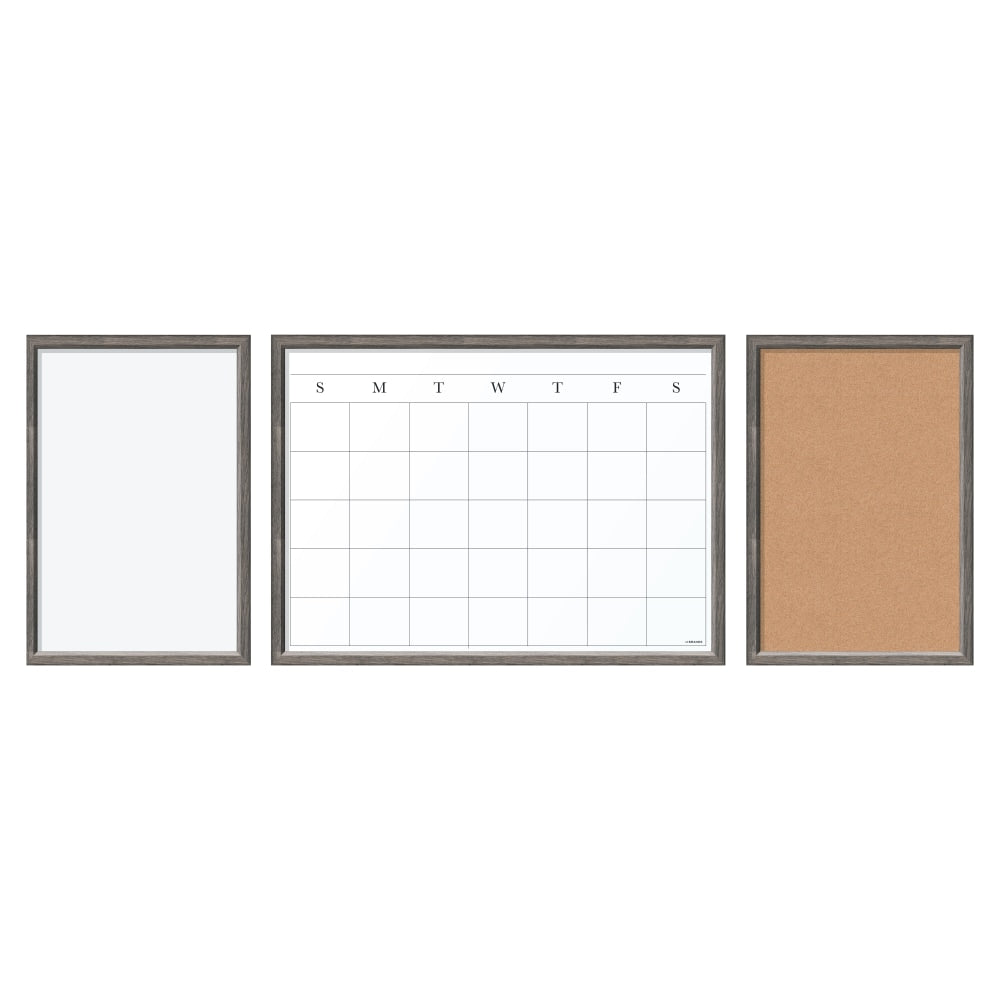 U Brands Decor Organization Center Kit, Brown Rustic Wood Frame