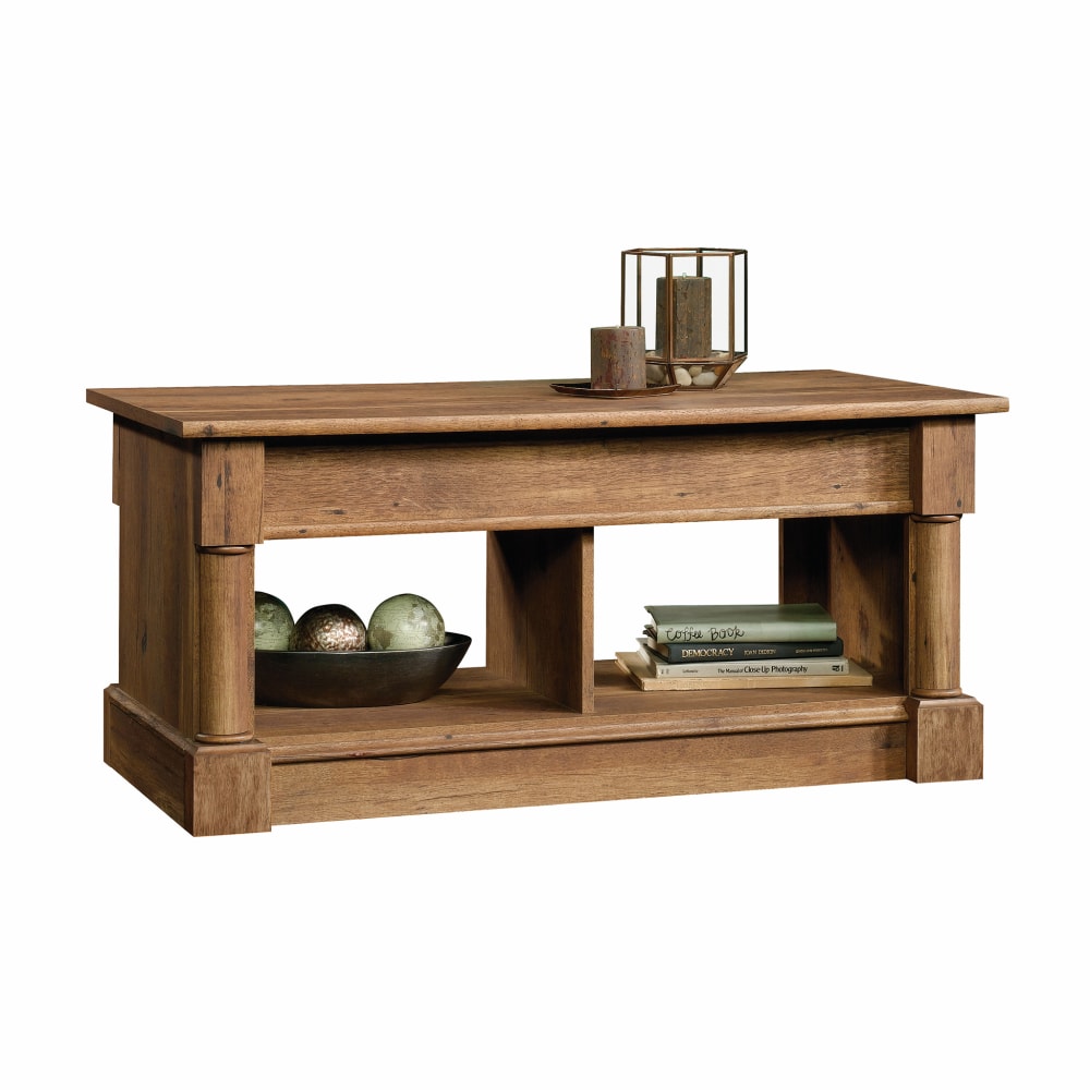 Sauder Palladia Lift Top Coffee Table, 19-1/2inH x 43-1/8inW x 21-5/8inD, Vintage Oak