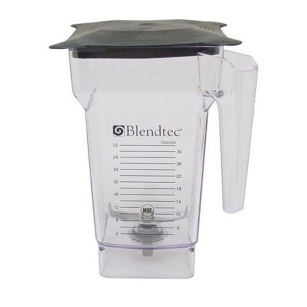 Blendtec Q Series Blender Replacement Container Assembly With Lid, 32 Oz, Clear
