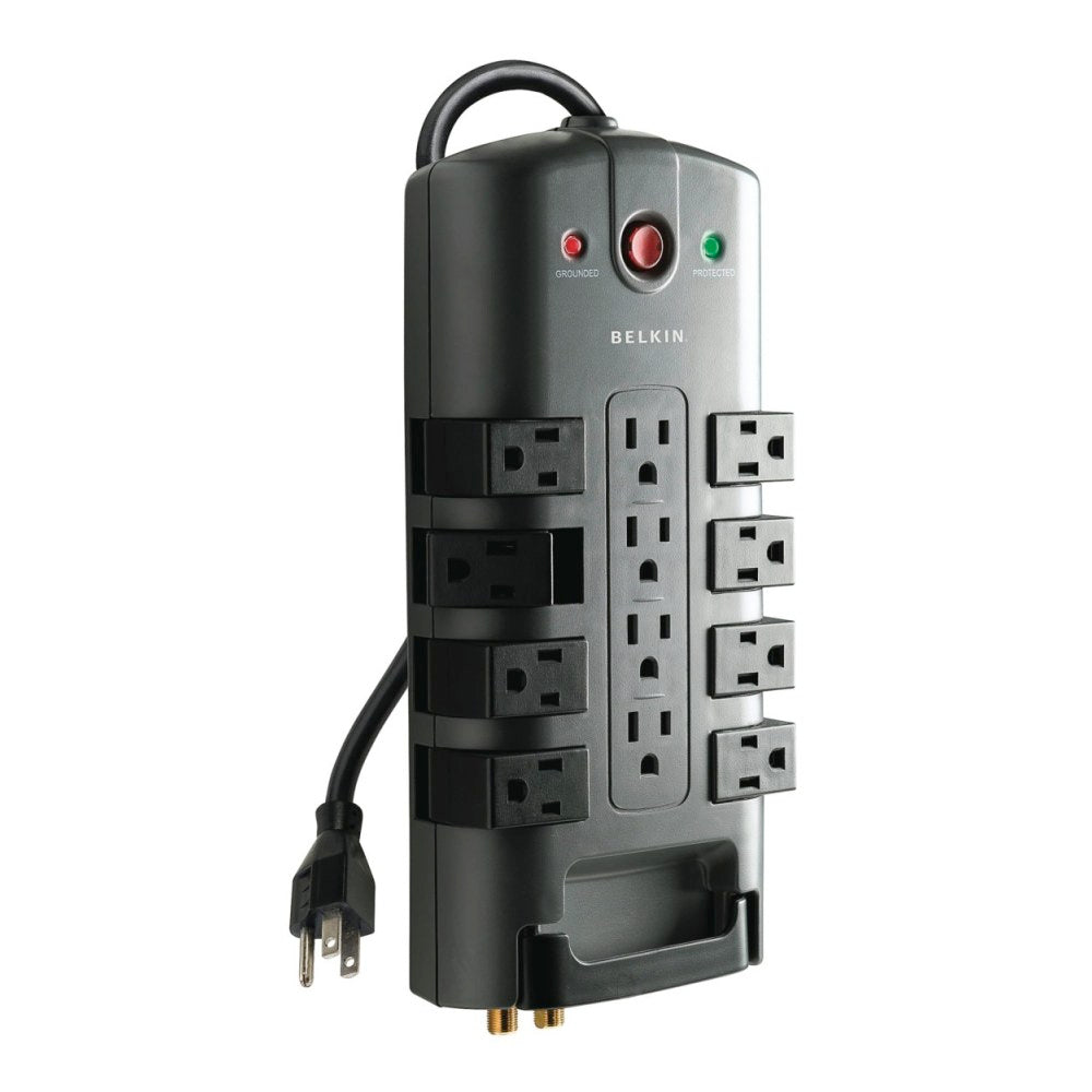 Belkin 12-Outlet Pivot Surge Protector, With Phone Line & Coaxial Protection