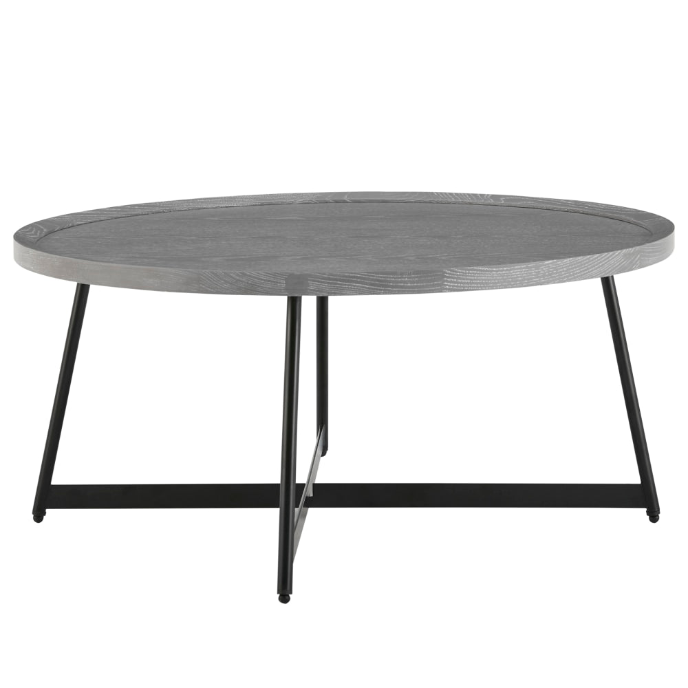 Eurostyle Niklaus Round Coffee Table, 15-1/2inH x 35-1/2inW x 35-1/2inD, Black/Gray