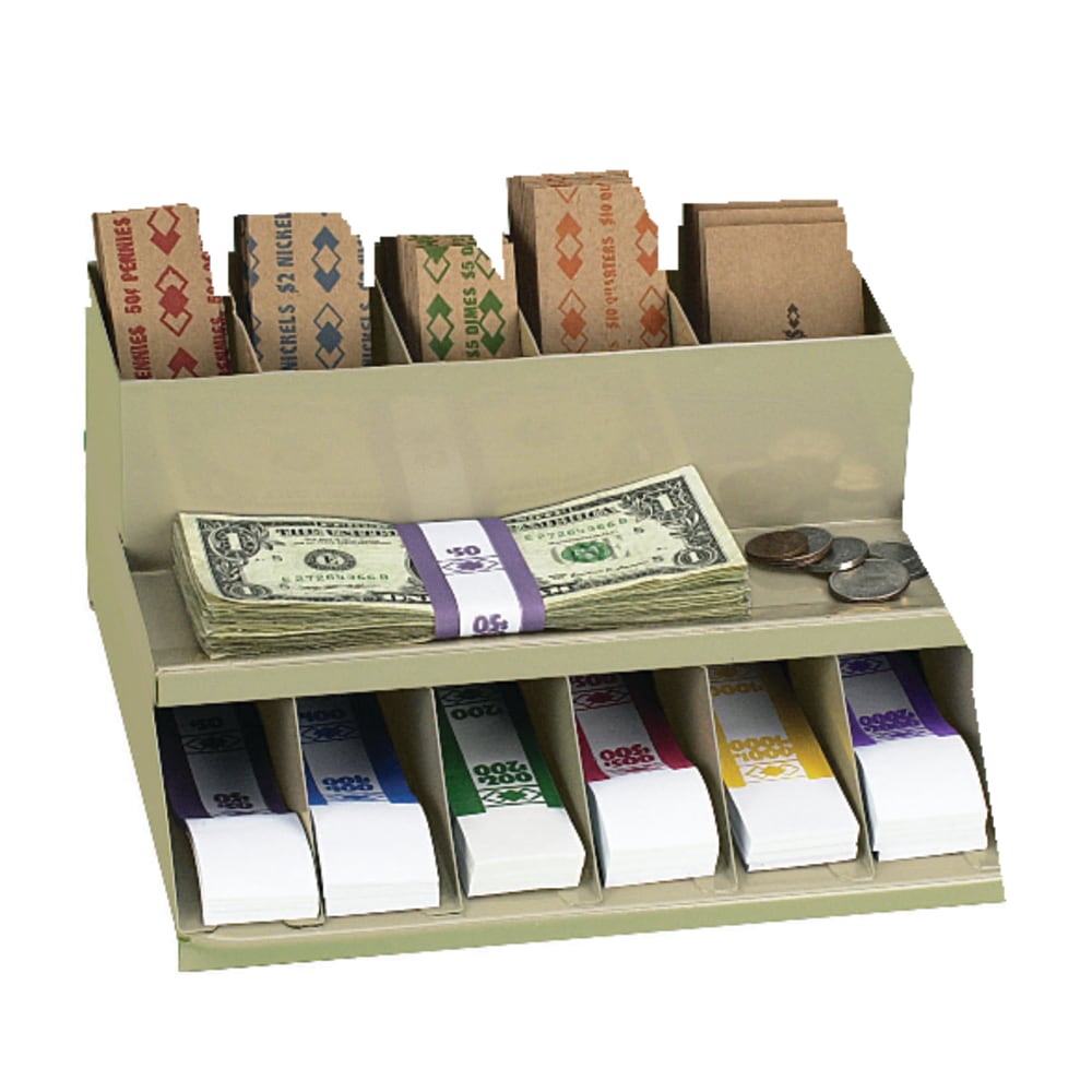 Control Group 2-Tier Metal Coin Wrap And Bill Strap Racks, Beige