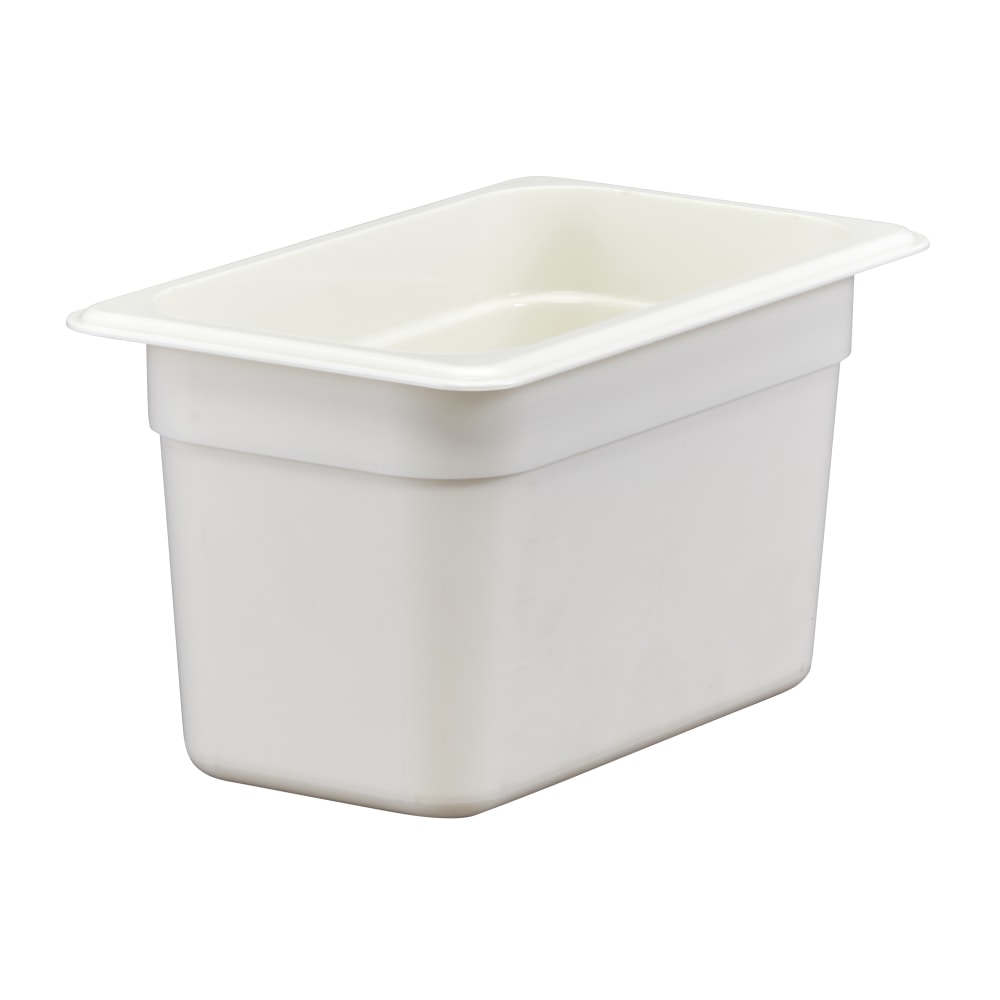 Cambro Camwear GN 1/4 Size 6in Food Pans, 6inH x 6-3/8inW x 10-1/2inD, White, Set Of 6 Pans