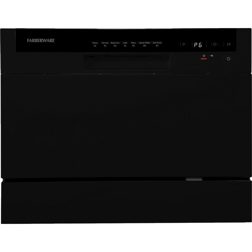 Farberware Professional FCD06 Counter-Top Dishwasher, 17-1/4inH x 21-13/16inW x 21-3/4inD, Black