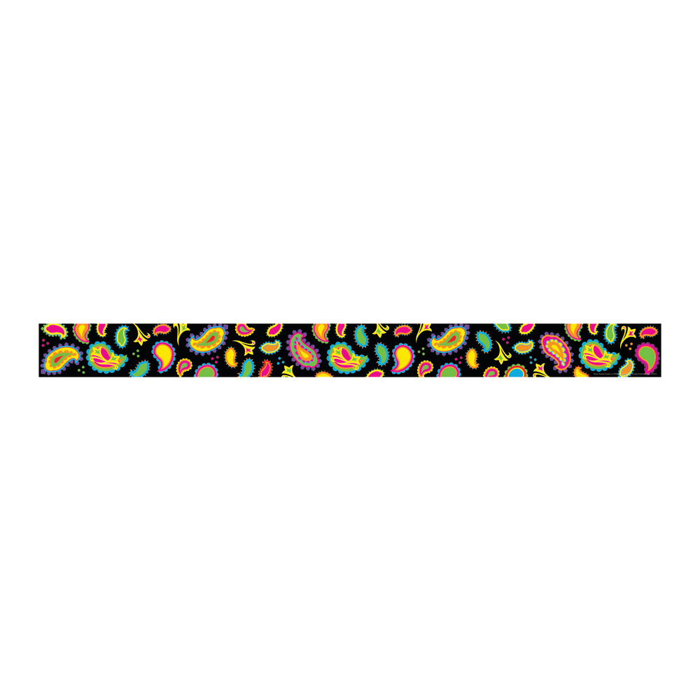 Barker Creek Straight-Edge Borders, 3in x 35in, Neon Paisley, Pack Of 12
