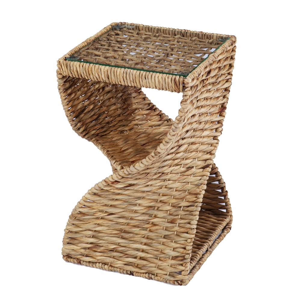 SEI Furniture Nivala Water Hyacinth Accent Table, 22-3/4inH x 14-1/4inW x 14-1/4inD, Natural