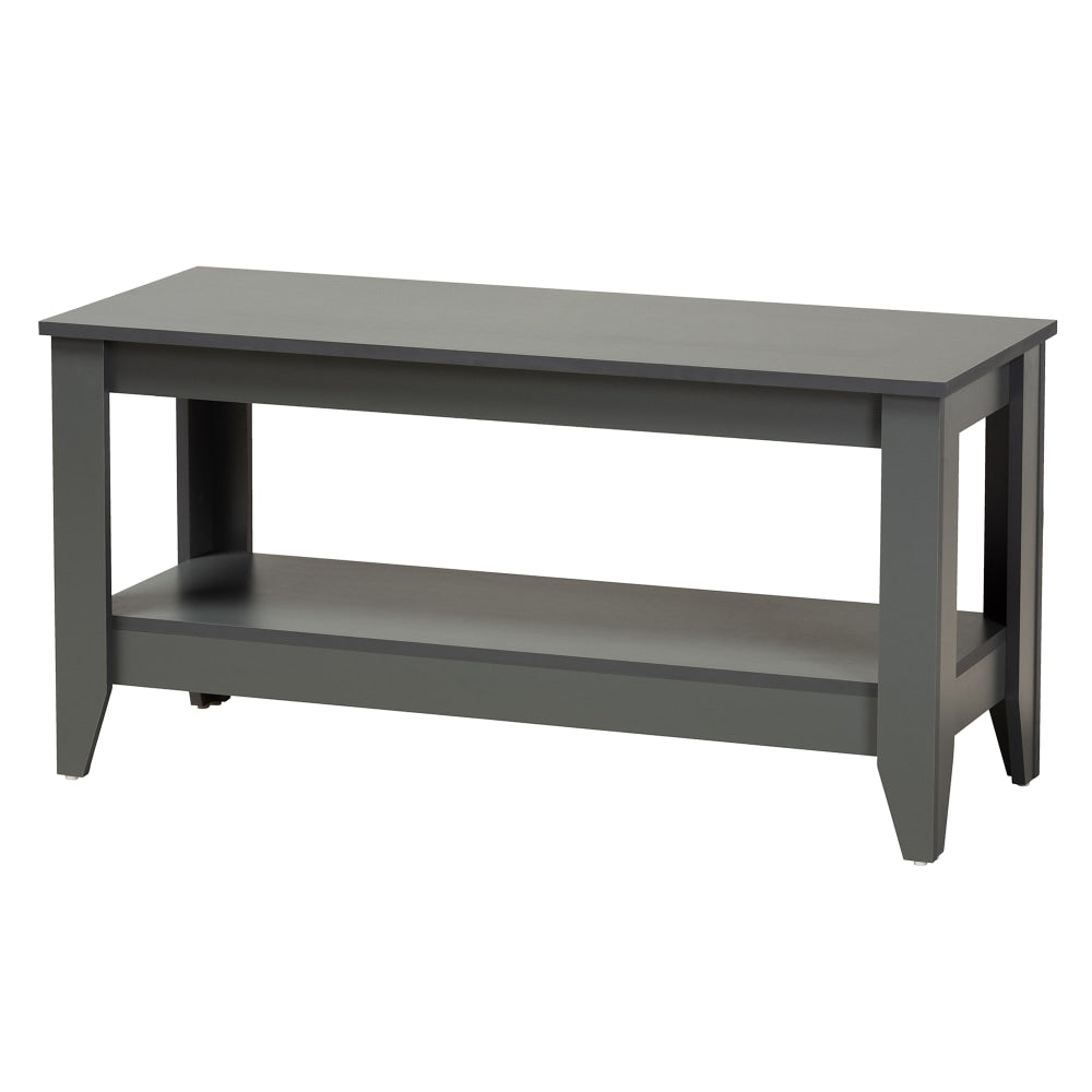 Baxton Studio Modern And Contemporary Coffee Table With Shelf, 19-3/4inH x 39-3/4inW x 15-3/4inD, Gray