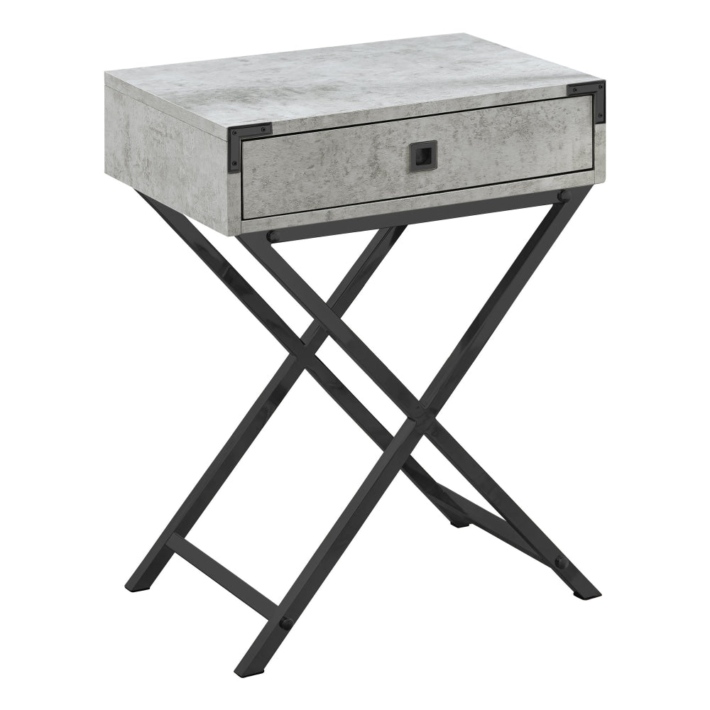 Monarch Specialties Leigh Accent Table, 24inH x 18-1/4inW x 12inD, Gray/Black