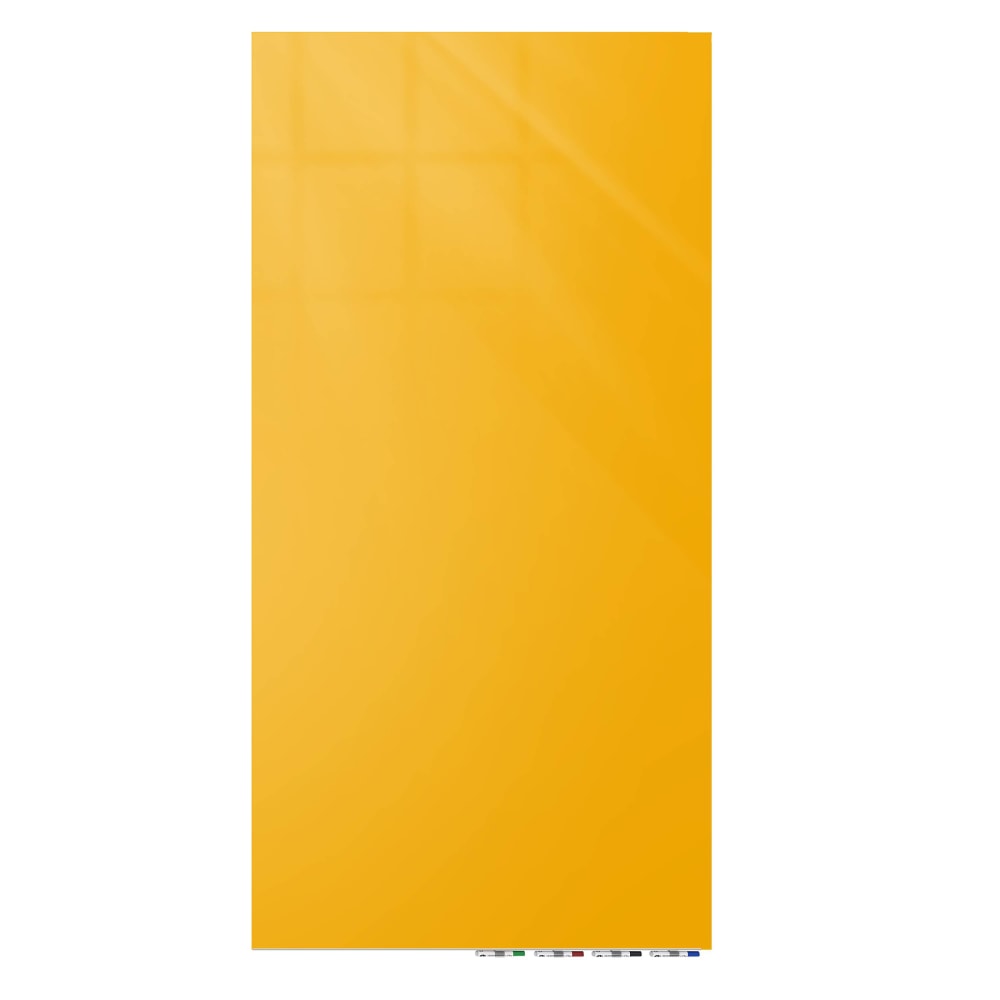 Ghent Aria Low-Profile Magnetic Glass Whiteboard, 72in x 36in, Marigold