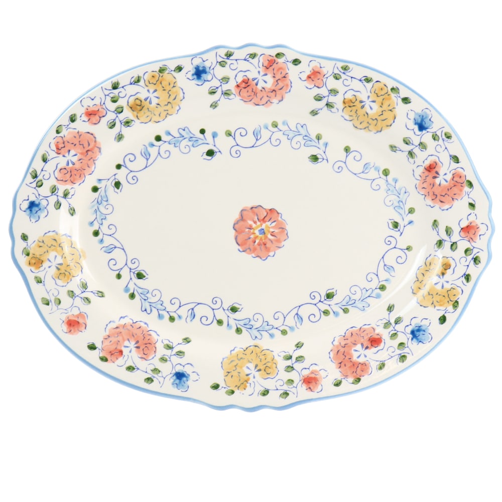 Gibson Elite Anaya Hand-Painted Oval Stoneware Serving Platter, 14in, Multicolor