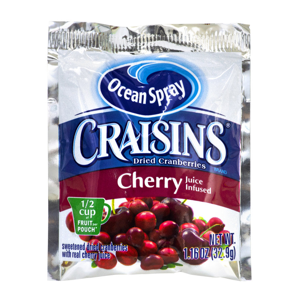 OCEAN SPRAY Craisins Cherry Flavored Dried Cranberries, 1.16 oz, 200 Count