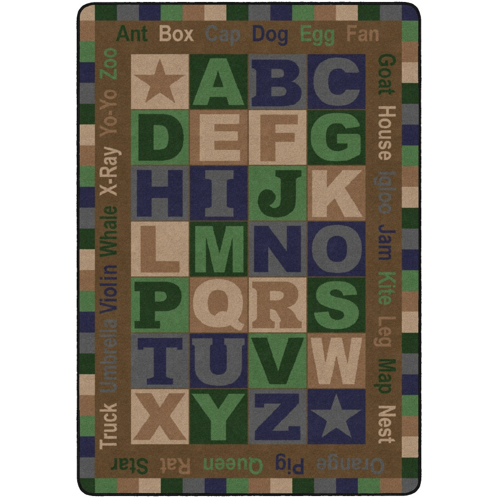 Flagship Carpets ABC Words Rug, 7ft 6in x 12ft, Tranquility