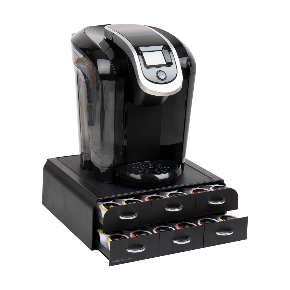 Mind Reader Anchor Collection 2-Tier 6-Drawer Single Serve Coffee Pod Drawer, 4-3/4inH x 14inW x 12-1/4inD, Black