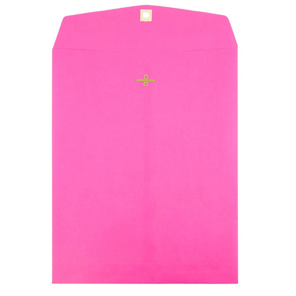 JAM Paper Open-End 10in x 13in Catalog Envelopes, Clasp Closure, Fuchsia, Pack Of 100 Envelopes