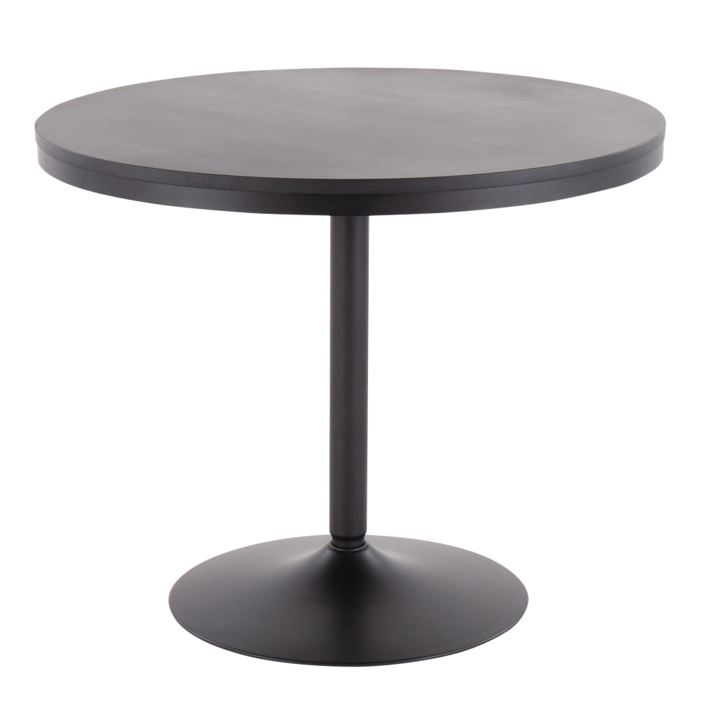 LumiSource Dakota Dining Table, 29-3/4inH x 36inW x 36inD, Black/Black