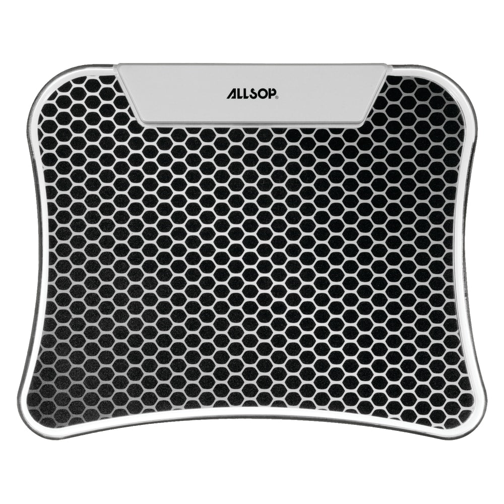 Allsop LED Mouse Pad/USB Hub, 9in x 11in, Hex, Black/Silver