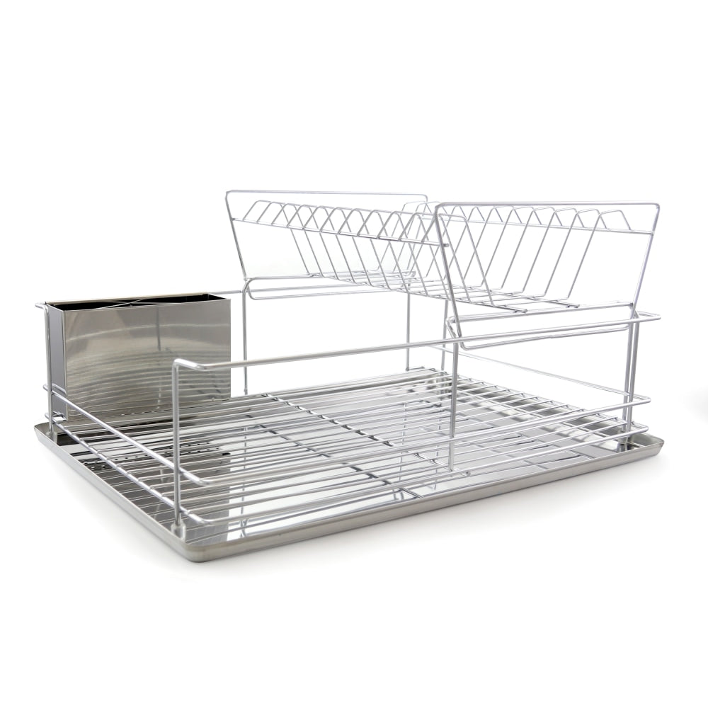 Better Chef 4-Piece Dish Drying Rack Set, 15inH x 22inW x 18-1/2inD, Chrome