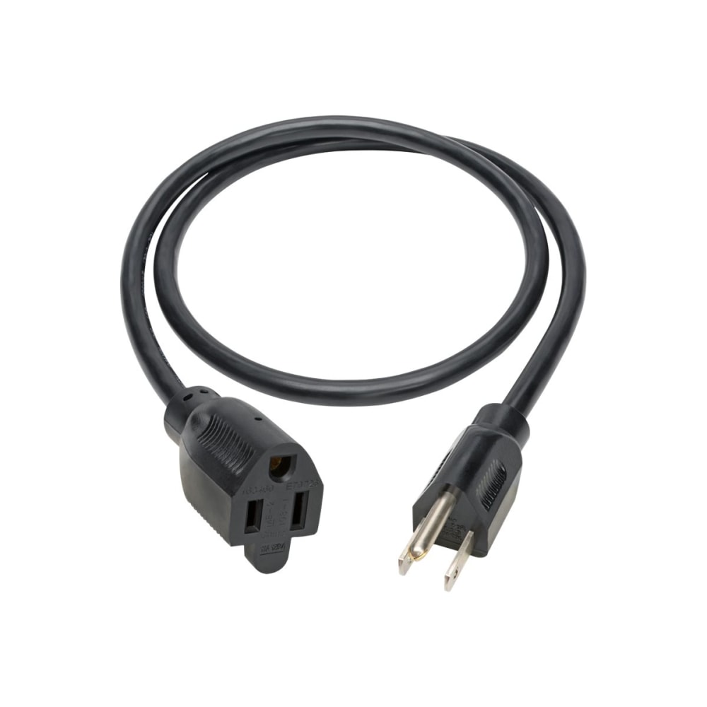 Eaton Tripp Lite Series Power Extension Cord, NEMA 5-15P to NEMA 5-15R - 13A, 120V, 16 AWG, 3 ft. (0.91 m), Black - Power extension cable - NEMA 5-15 (F) to NEMA 5-15P (M) - AC 110 V - 3 ft - black