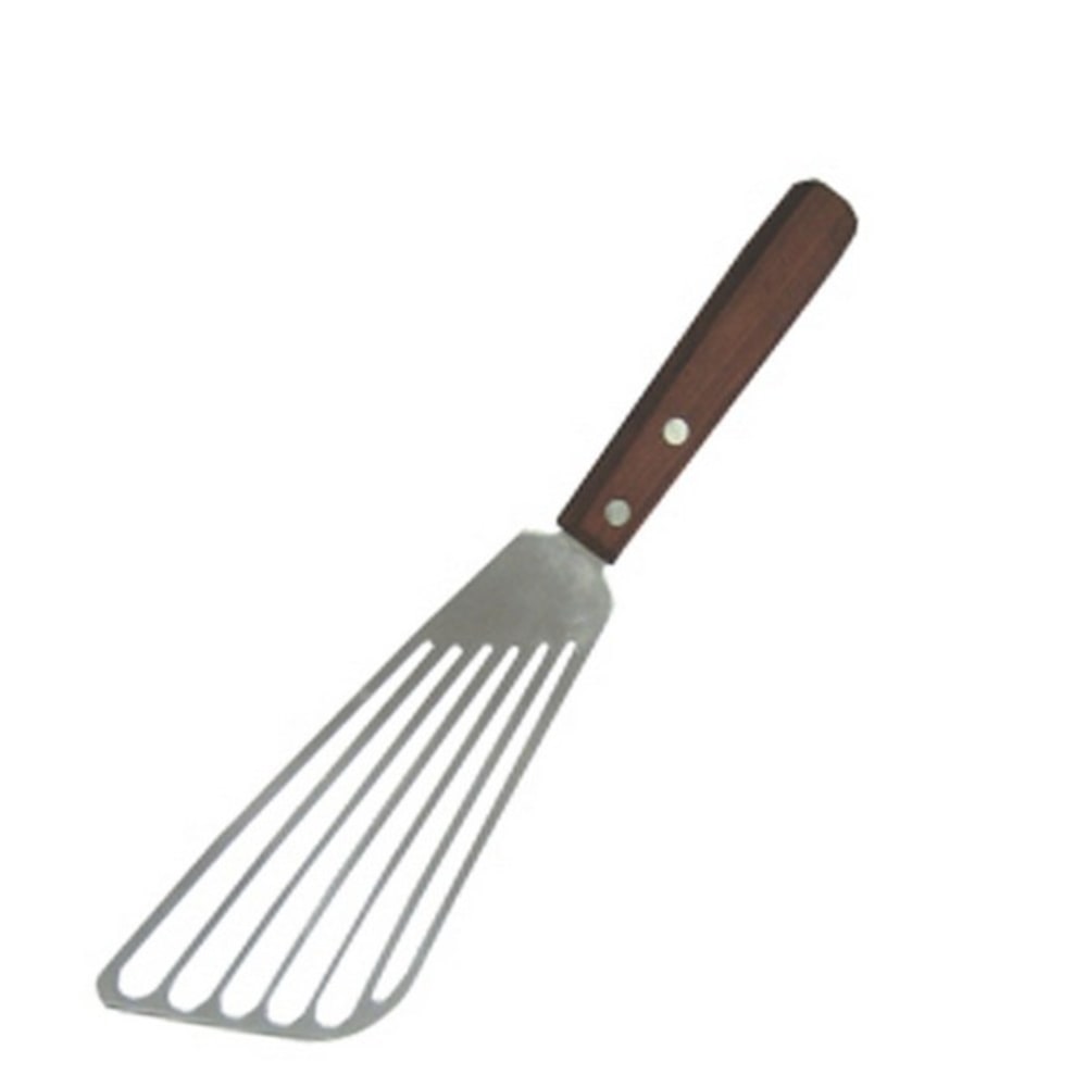 Winco Metal/Wood Fish Spatula, 6-1/2in, Silver