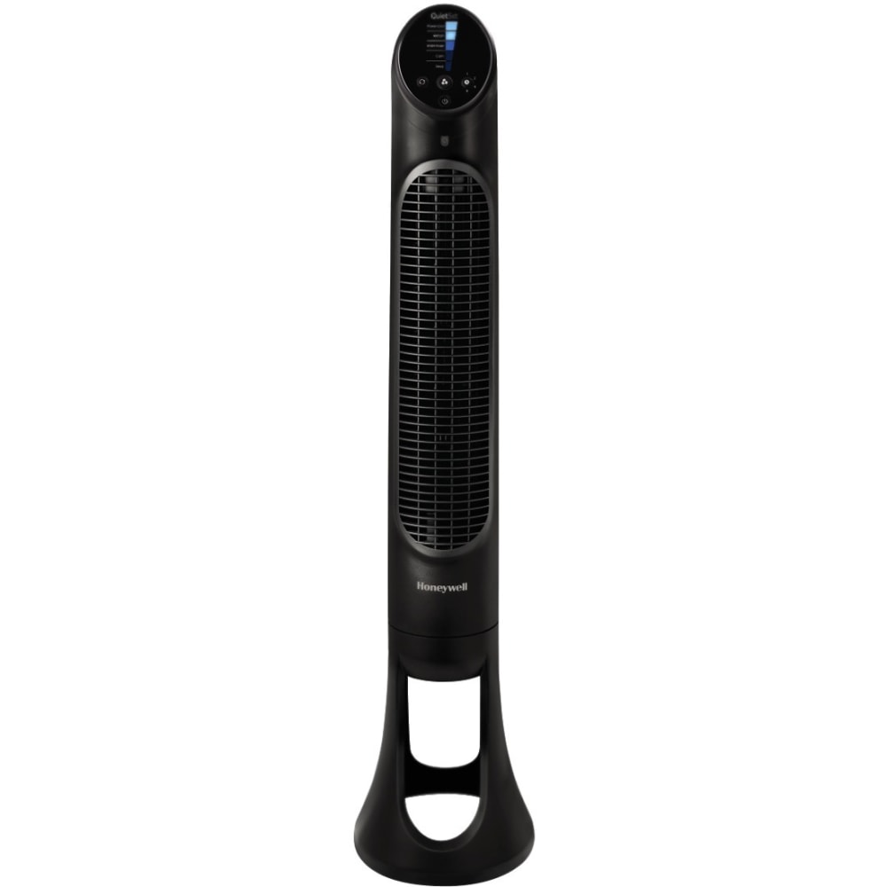Honeywell QuietSet HYF260 Floor Fan - 5 Speed - Touch Operation, Auto Safety Shutoff, Timer, Oscillating, Carrying Handle, Quiet, Sturdy, Remote - Black