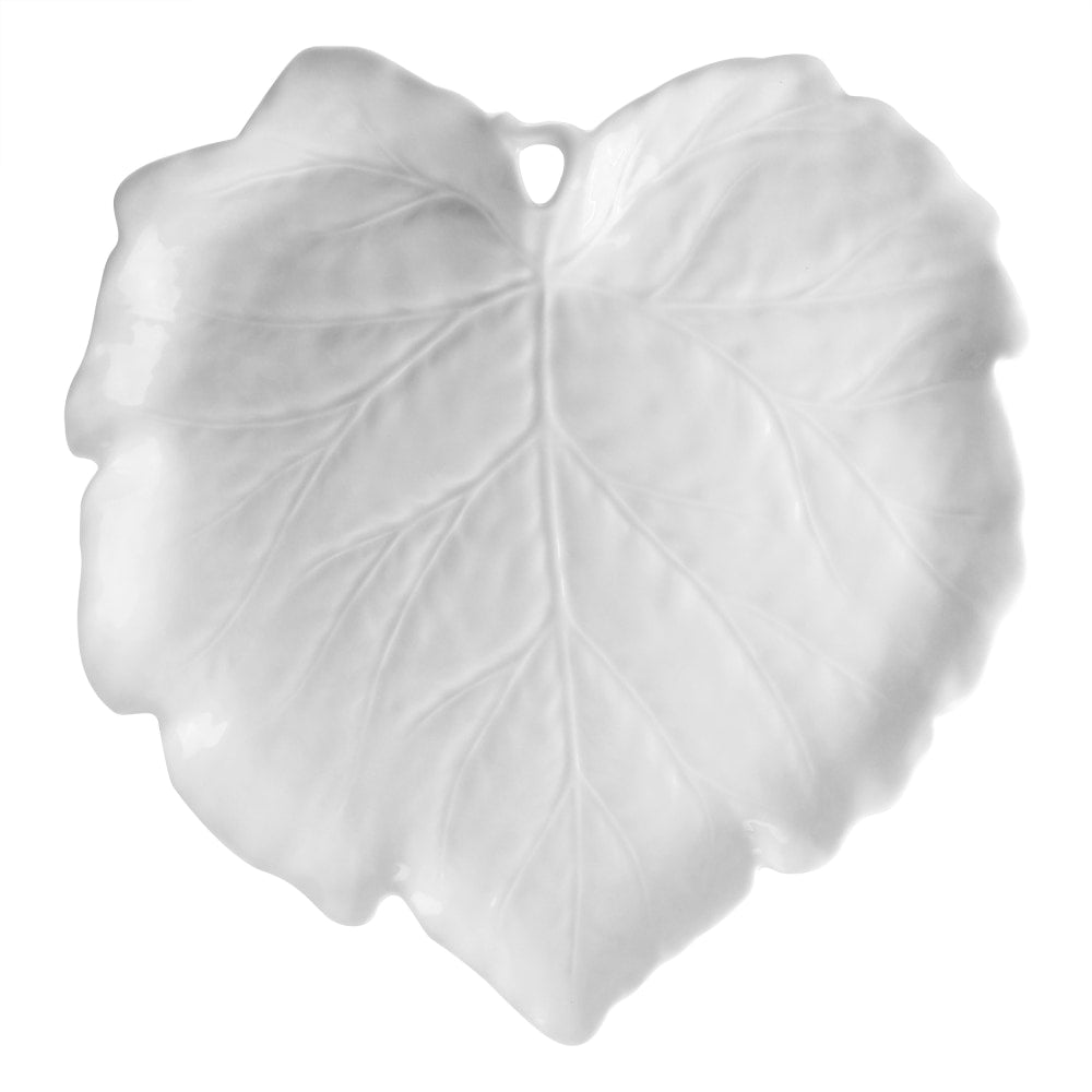 Martha Stewart Ceramic Leaf-Shaped Serving Platter, 15-5/16in, White