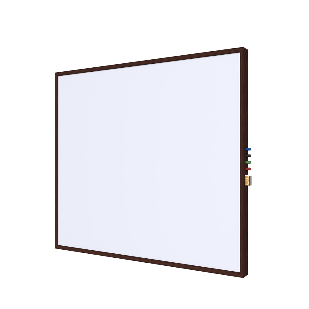 Ghent Impression Non-Magnetic Dry-Erase Whiteboard, Porcelain, 35-3/4in x 47-3/4in, White, Espresso Wood Frame