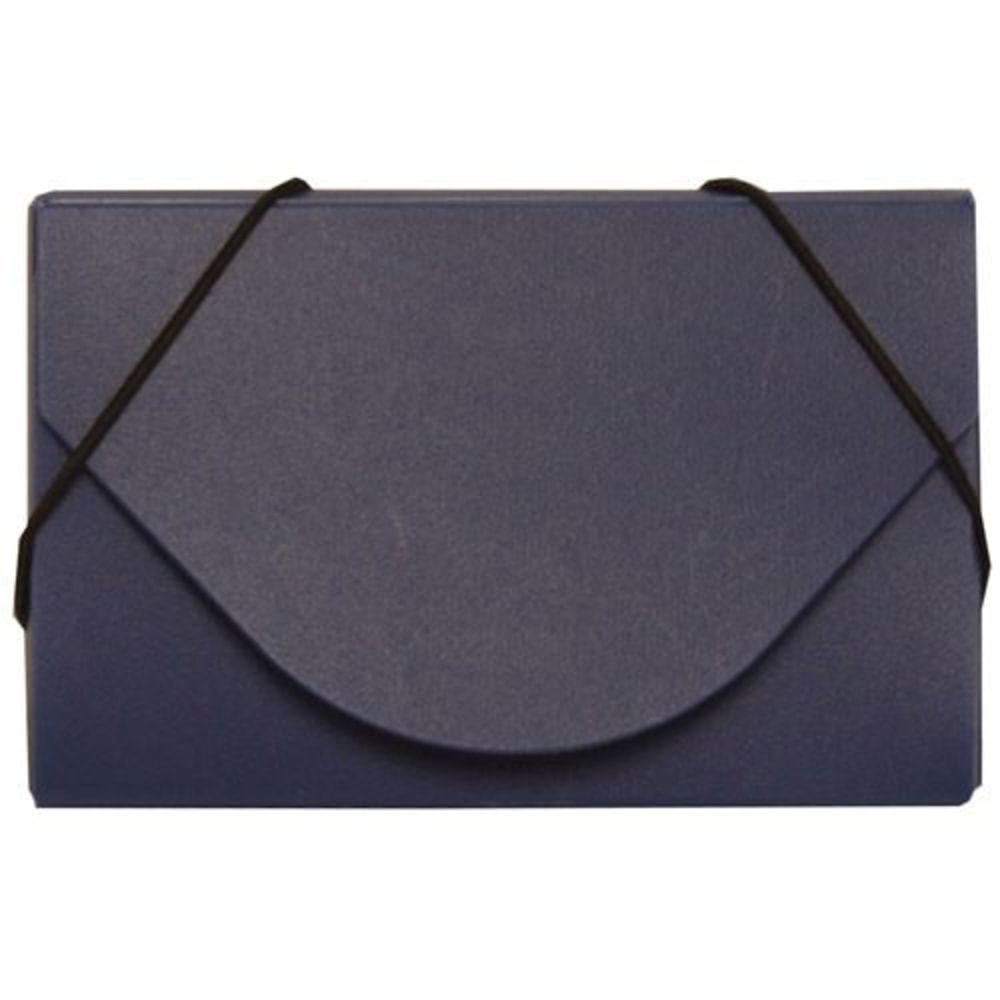 JAM Paper Business Card Case With Elastic Closure, Navy Blue