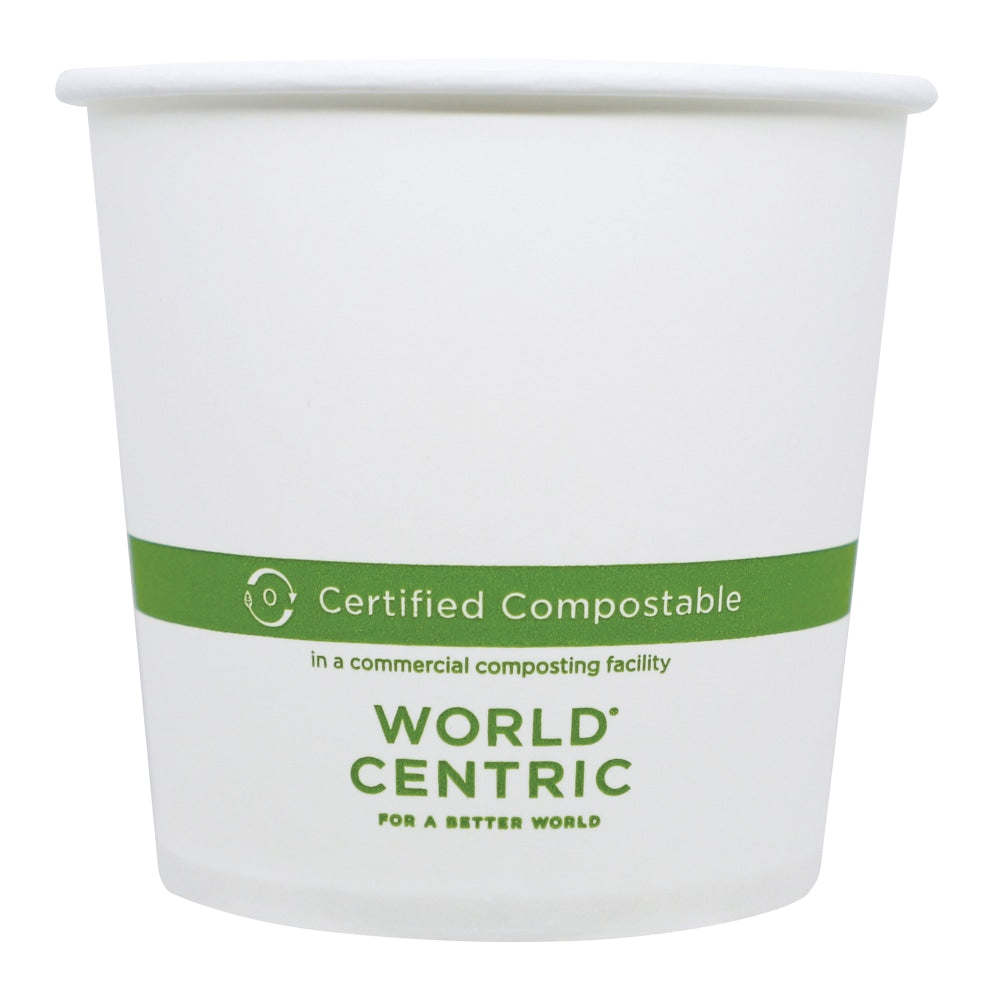 World Centric Paper Bowls, 24 Oz, White, Carton Of 500 Bowls