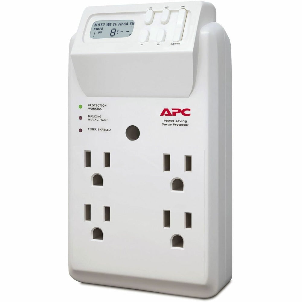 APC SurgeArrest Essential 4-Outlet Wall-Mount Surge Protector, White, P4GC
