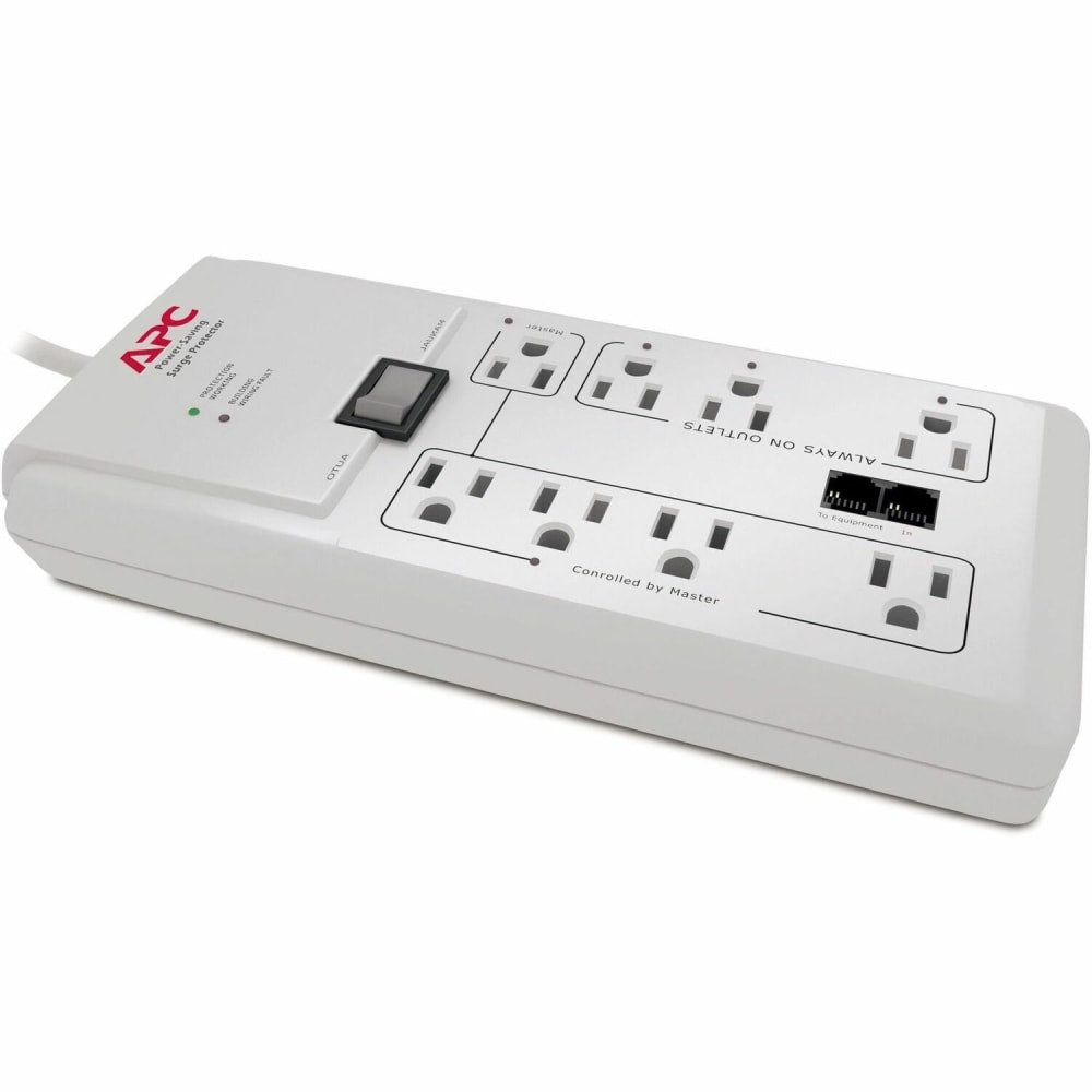 APC SurgeArrest P8GT Power-Saving 8-Outlet Surge Protector, 6', White