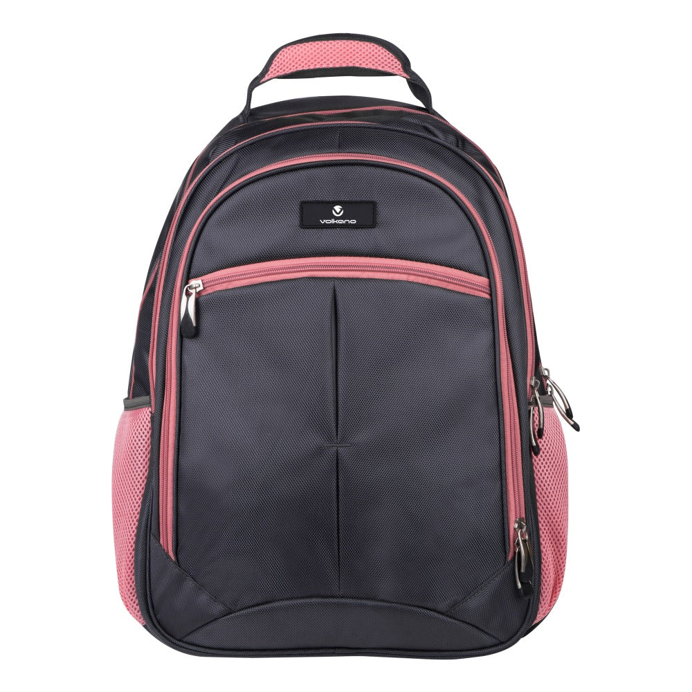 Volkano Orthopedic Backpack With 15.6in Laptop Compartment, Gray/Pink