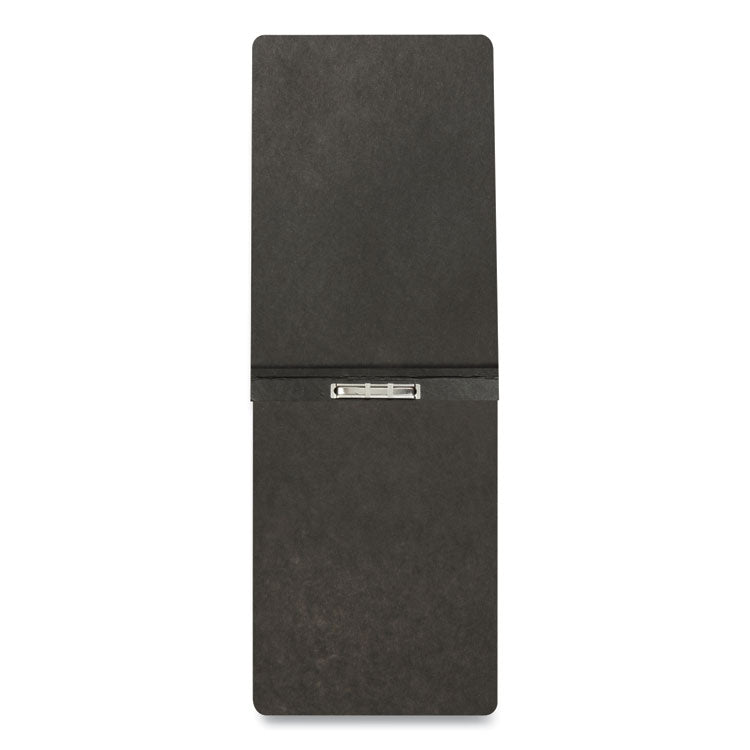 Pressboard Report Cover With Reinforced Top Hinge, Two-Prong Metal Fastener, 2" Capacity, 8.5 X 11, Black/black