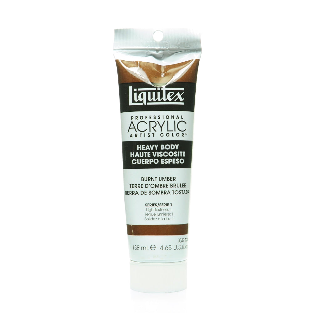 Liquitex Heavy Body Professional Artist Acrylic Colors, 4.65 Oz, Burnt Umber, Pack Of 2