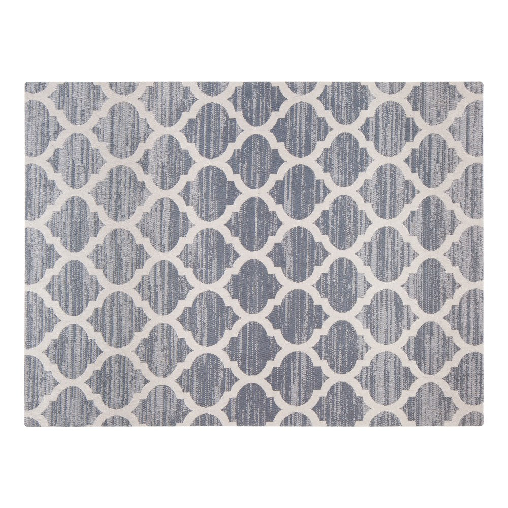 Anji Mountain Mitte Rug'd Chair Mat, 1/2inH x 40inW x 54inD, Gray/Beige