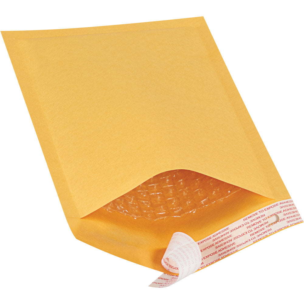 Partners Brand Kraft EZ Open Tear-Tab Bubble Mailers, #00, 5in x 10in, Pack Of 180